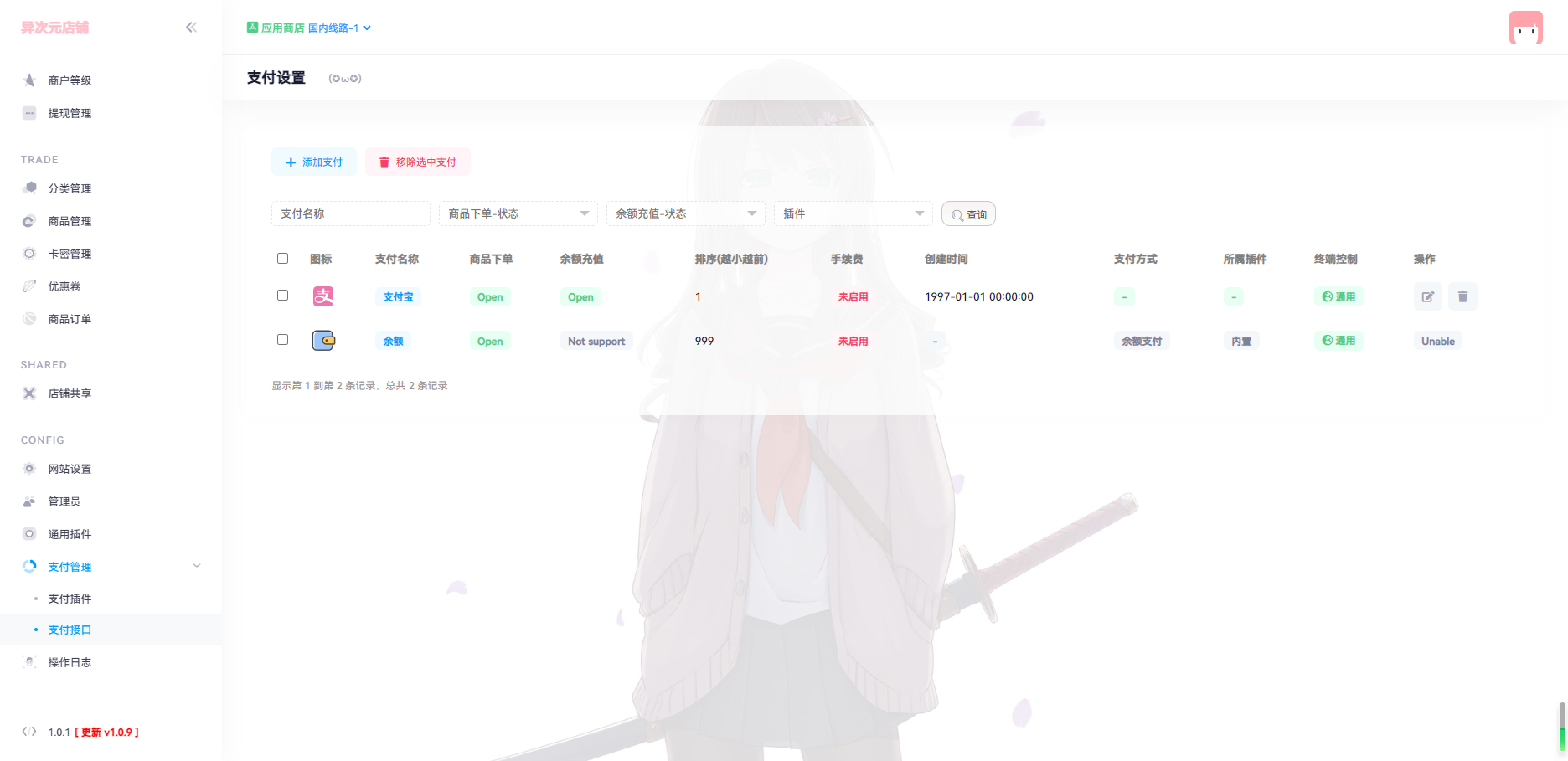 图片[9]无忧资源站-手游源码- 页游源码- 服务端-架设教程-游戏一键端- 一键端 - GM-开服异次元发卡系统源码重构版本/二次元风格发卡网全开源源码无忧资源站-手游源码- 页游源码- 服务端-架设教程-游戏一键端- 一键端 - GM-开服无忧资源站